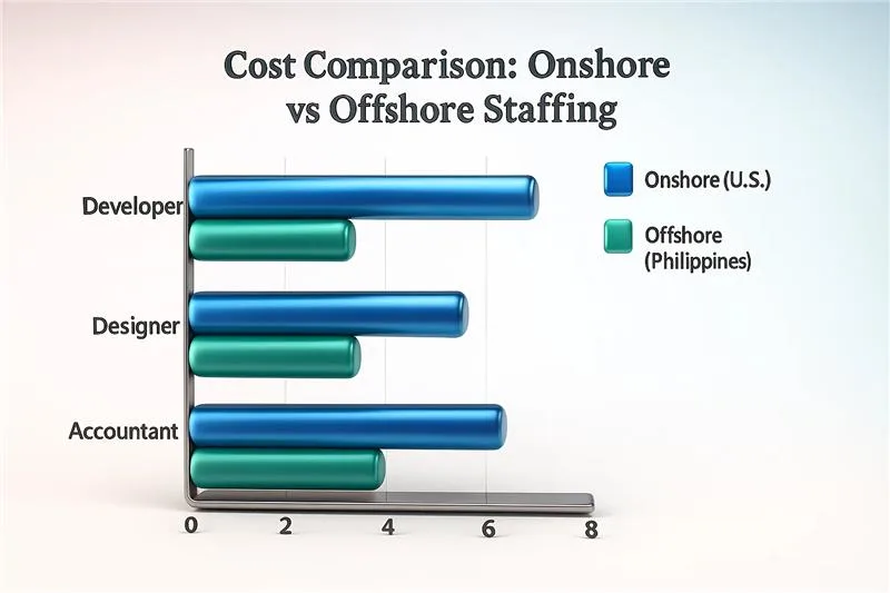 Cost comparison between onshore and offshore staffing