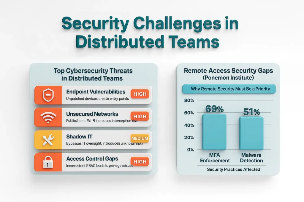Security challenges in distributed teams