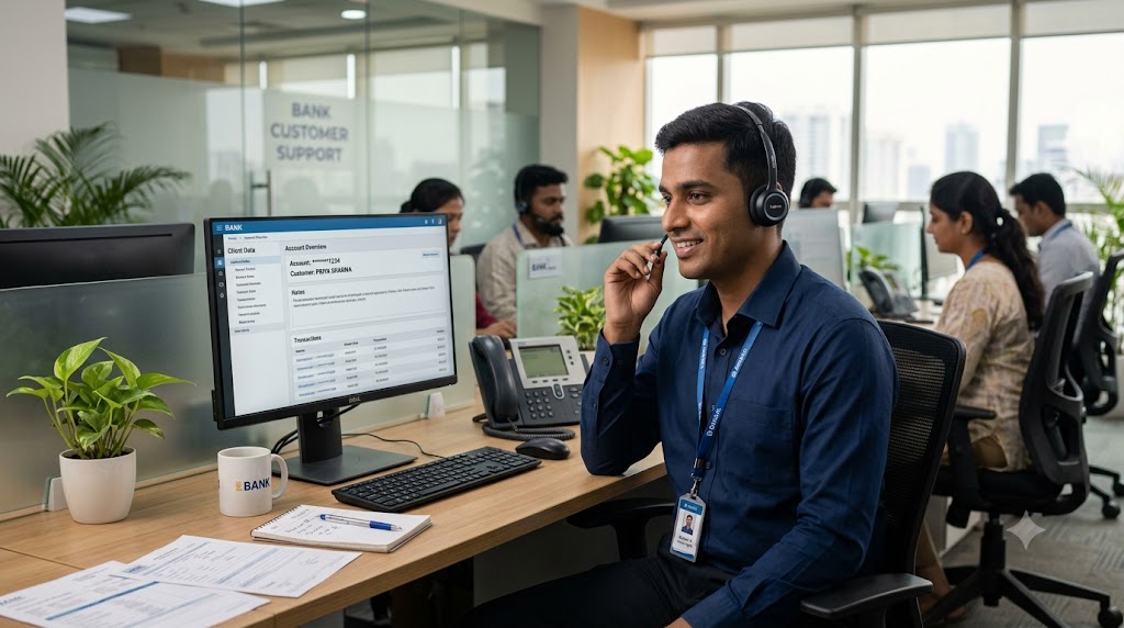 Offshore banking customer support employee